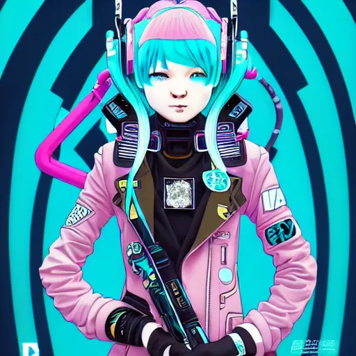 Image similar to high quality high detail 3 / 4 portrait of a hatsune miku as diesel punk character in an futuristic world, techwear, tristan eaton, victo ngai, artgerm, rhads, ross draws, hyperrealism, intricate detailed, alphonse mucha, pastel colors, vintage, artstation