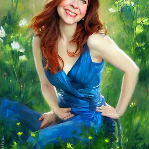 Image similar to lily aldrin, how i met your mother, alyson hannigan, painting by vladimir volegov