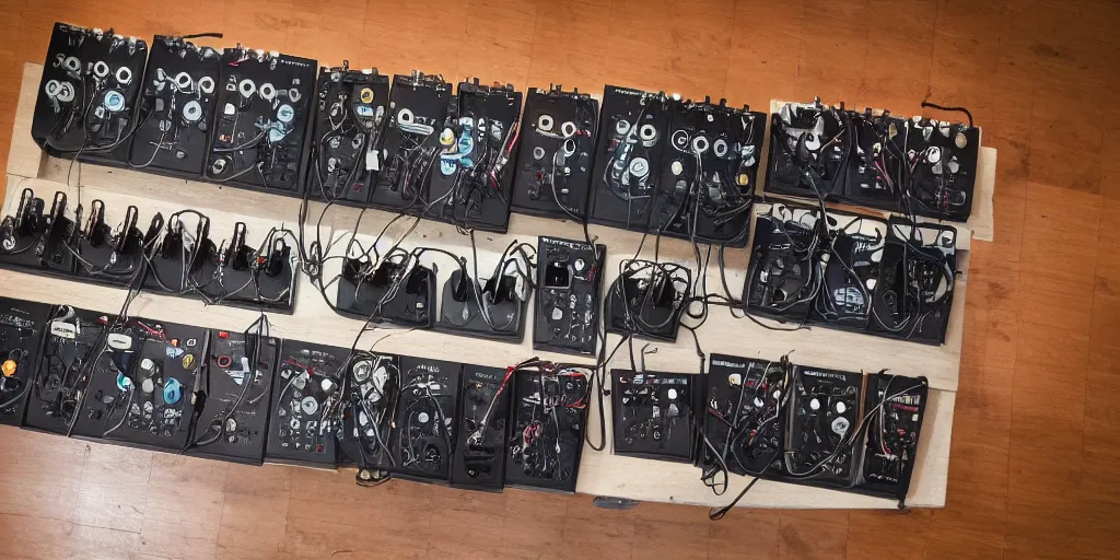 Image similar to guitar pedal board full of boss pedals