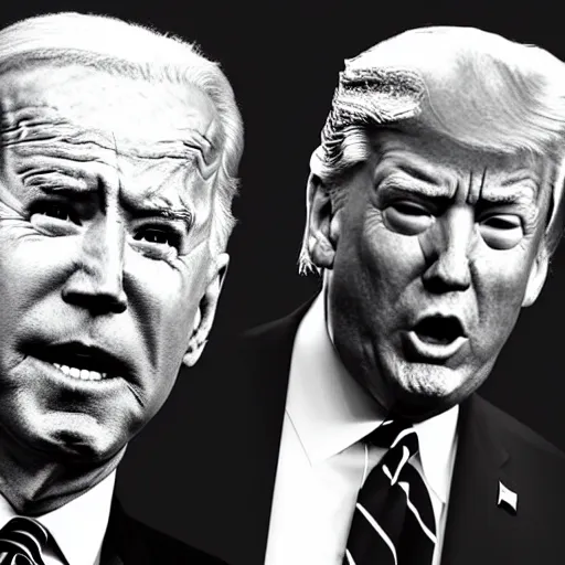 Image similar to an election poster showing joe biden vs donald trump 4 k, highly detailed