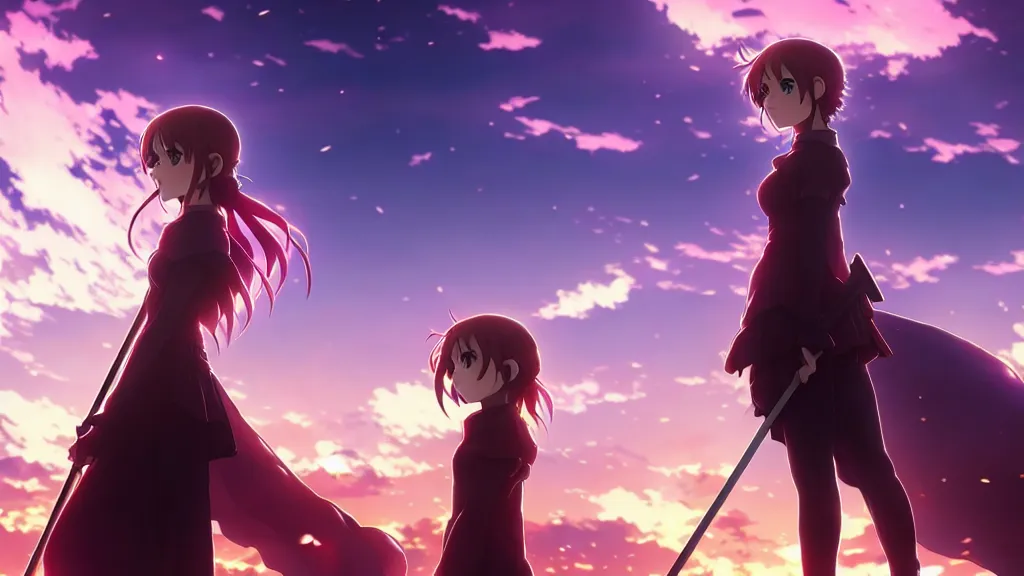 Prompt: emma watson in heavens feel movie, demon slayer, ufotable, kyoani, high quality, key visual, cinematic, city background, night time, rooftop, fate stay night, unlimited blade works, greg rutkowski, high resolution, dynamic pose, extreme close up, rin outfit, anime, high angle, high budget