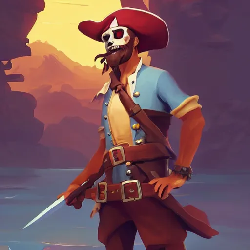 Image similar to painting jack the pirate on sea of thieves game avatar hero smooth face median photoshop filter cutout vector behance hd by jesper ejsing, by rhads, makoto shinkai and lois van baarle, ilya kuvshinov, rossdraws, illustration, art by ilya kuvshinov and gustav klimt