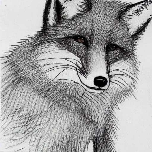 Image similar to anime-style drawing of a fox wearing a waistcoat looking through a microscope