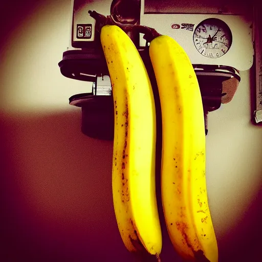 Prompt: 2014 instagram photo of a mechanical banana