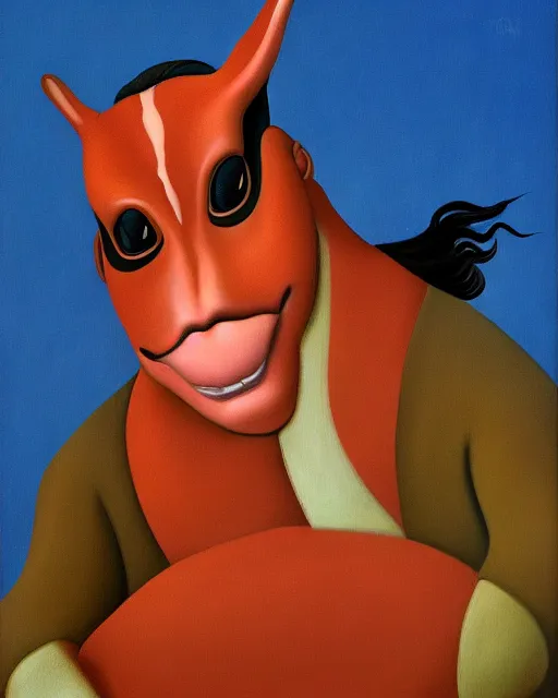 Image similar to a fernando botero painting of jar jar binks on naboo