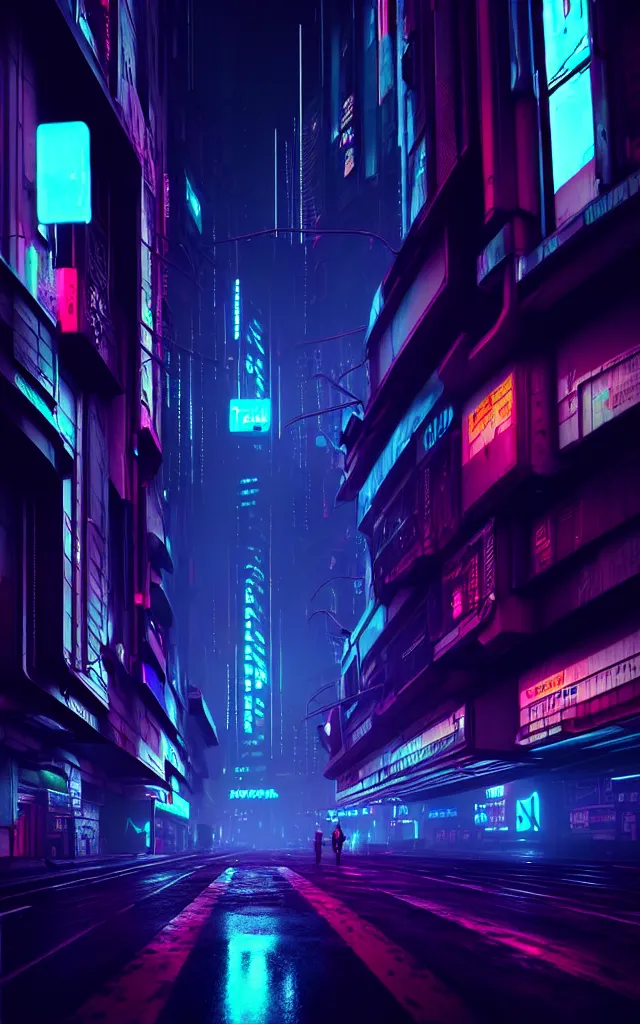 Image similar to a magnificent dark neon futuristic cyberpunk city bustling street at night cyberart by liam wong rendered in octane, 3 d render, trending on cgsociety, blender 3 d