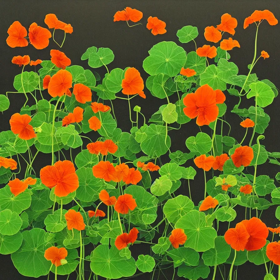 Image similar to surrealist supernatural nasturtium plant