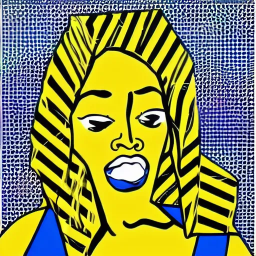 Image similar to “Drowning African Girl” by Roy Lichtenstein