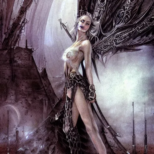 Prompt: painting by Luis Royo