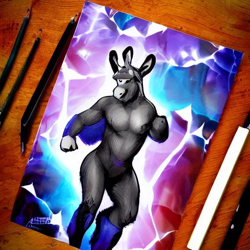 Prompt: a donkey themed superhero by artgerm