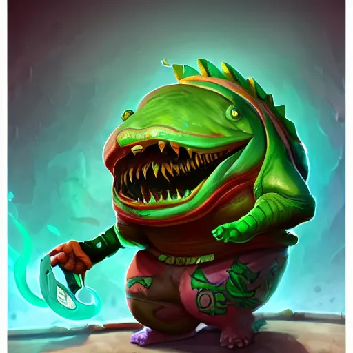 Prompt: a combination of tahm kench from league of legends and saul goodman from better call saul, character design, top on artstation, 4 k