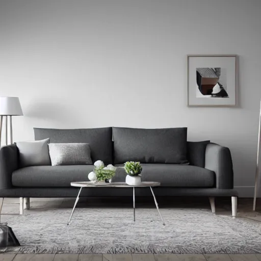 Prompt: a Scandinavian living room with a sofa, photorealistic, 8k, hd.