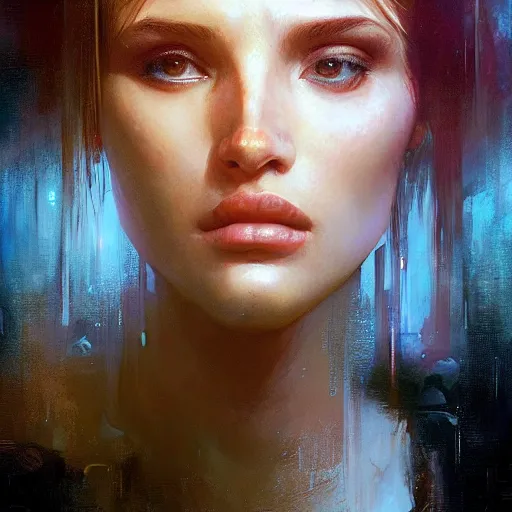 Prompt: bella thorne, hyperrealistic portrait, bladerunner street, art of elysium by frank frazetta and jeremy mann and alphonse mucha, fantasy art, photo realistic, dynamic lighting, artstation, poster, volumetric lighting, very detailed face, 4 k, award winning