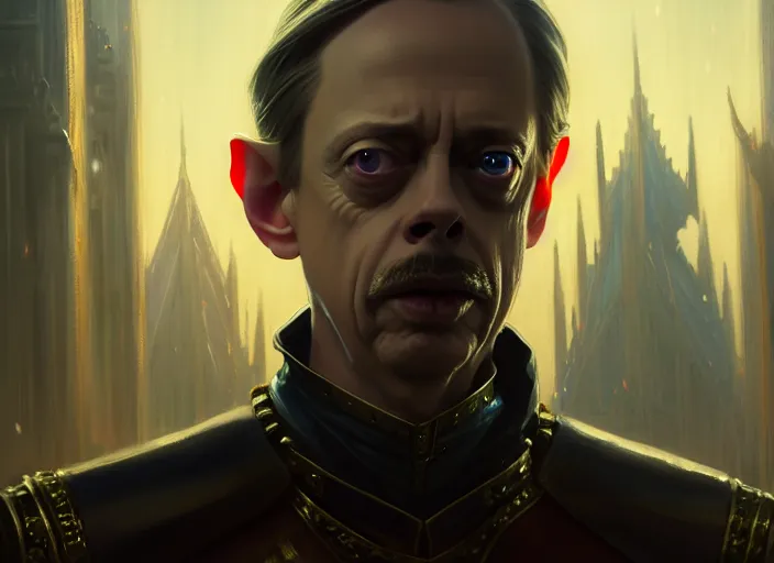 Prompt: a film still portrait of steve buscemi elven king, finely detailed features, cinematic lighting, perfect art, night cyberpunk city, intricate, anime, gapmoe grimdark, artstation, trending on pixiv fanbox, painted by greg rutkowski makoto shinkai takashi takeuchi studio ghibli, akihiko yoshida, 4 k