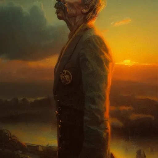 Image similar to portrait of captain beefheart, sunset, gorgeous view, depth, painted by seb mckinnon, high detail, digital art, painted by greg rutkowski, trending on artstation