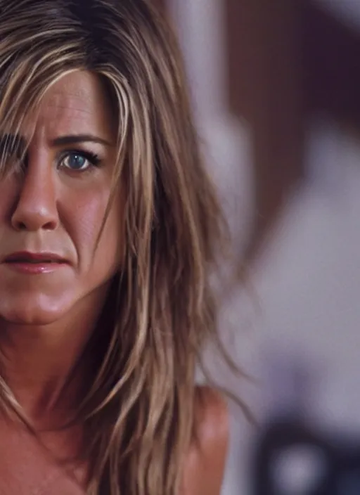 Image similar to film still of Jennifer Aniston as Martin Riggs in Lethal Weapon, 4k