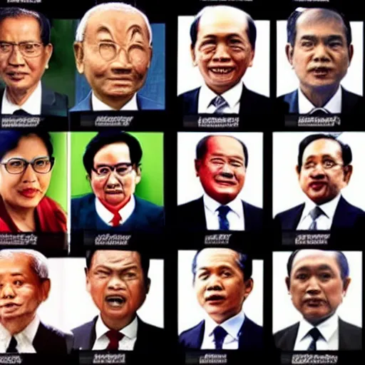 Image similar to indonesia iconic politician, perfect faces