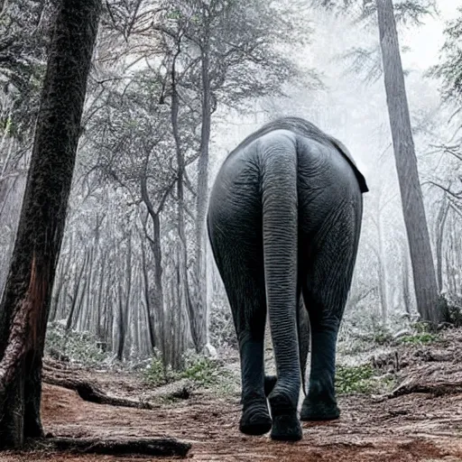 Image similar to a forest growing from an elephants back