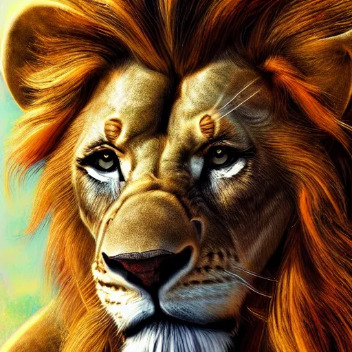 Prompt: concept art of robotic lion, hyper realistic, detailed, vibrant color, digital art,