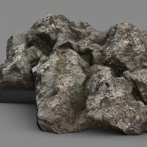 Prompt: a rocky cliffface, iron deposits, ore, calcite, quartz, rock wall, octane render