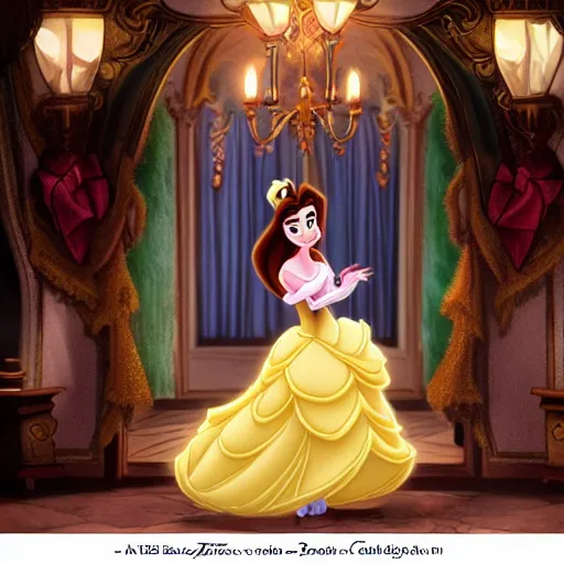 Image similar to of lilly collins as a beauty and the beast disney cartoon princess