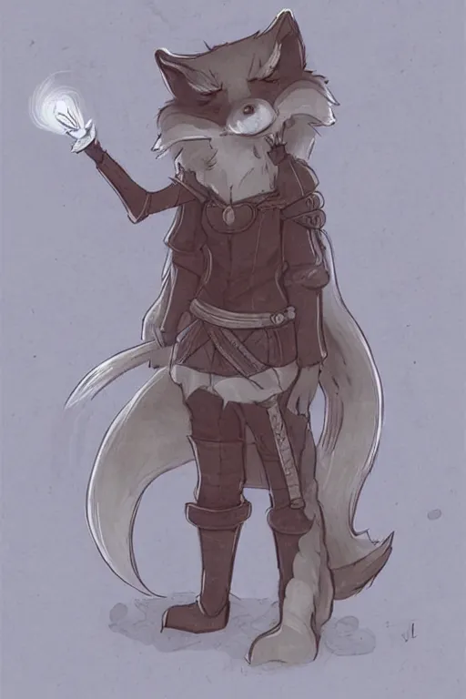 Image similar to a pretty medieval anthropomorphic fox with a fluffy tail, comic art, trending on furaffinity, cartoon, kawaii, backlighting, furry art!!!, cool shading, concept art