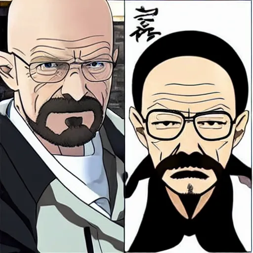 Image similar to walter white in anime