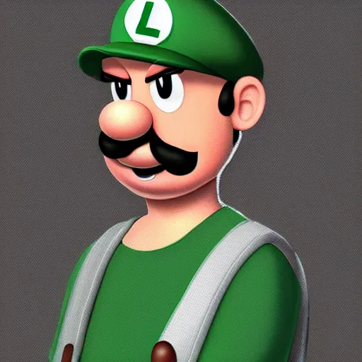 Prompt: luigi as a hum, an, photorealistic, aesthetic