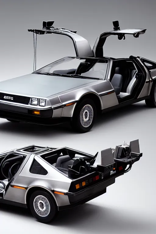 Image similar to DeLorean DMC-12 SUV, studio lighting, award winning