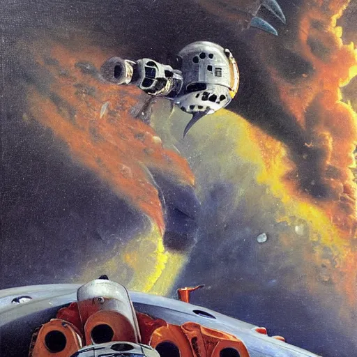 Image similar to a spanish italian spaceship, stuck in the ground, the spaceship is on fire, smoke, rainstorm, lightning, angry, kinetic, john sargent, peter deligdisch, adolphe bouguereaum, norman rockwell, trending on artstation, highly detailed oil painting,