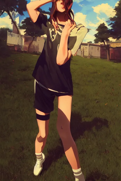 Prompt: a girl playing soccer, full shot, fine - face, realistic shaded perfect body, fine details. night setting. very anime style. realistic shaded lighting poster by ilya kuvshinov katsuhiro, magali villeneuve, artgerm, jeremy lipkin and michael garmash, rob rey and kentaro miura style, trending on art station