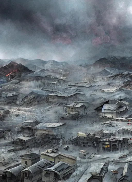 Image similar to apocalypse in north korea in realistic style