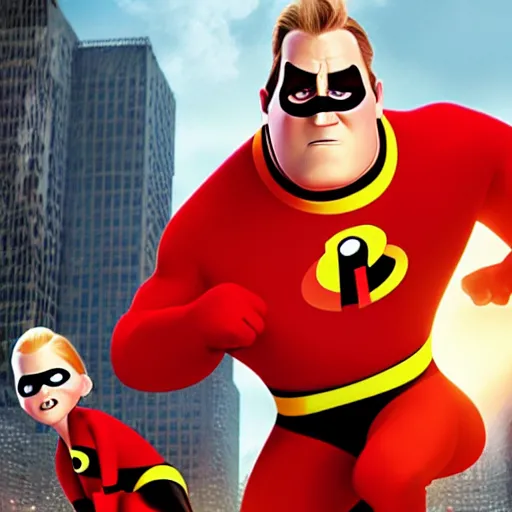 Prompt: cinematic shot of the incredibles in the mcu