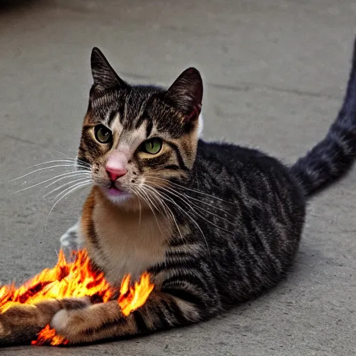 Image similar to burning cat