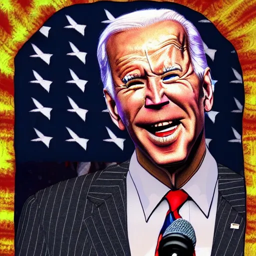 Prompt: bodyhorror portrait of biden who became an ugly retarded lovecraftian monstrosity, photo - realistic, color image, 2 k, highly detailed