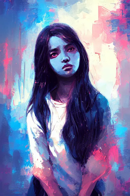 Prompt: portrait of ghost rule girl, by alena aenami, by ross tran, digital art painting