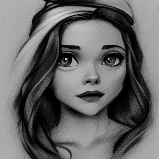 Image similar to milt kahl pencil sketch of chloe grace moretz as snow white