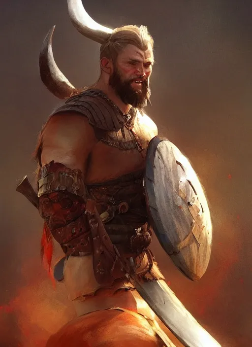 Image similar to A beautiful digital painting of a viking warrior, by Stanley Artgerm Lau, frank frazetta, Rossdraws, James Jean, gerald brom, Andrei Riabovitchev, Marc Simonetti, and Sakimichan, trending on artstation, SFW version