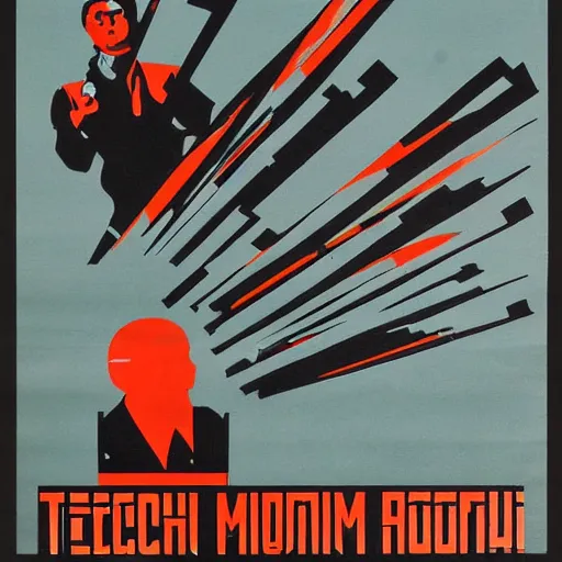 Image similar to techno music, soviet propaganda poster art