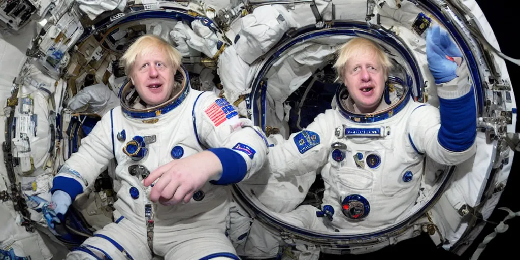 Image similar to boris johnson as an astronaut on the international space station