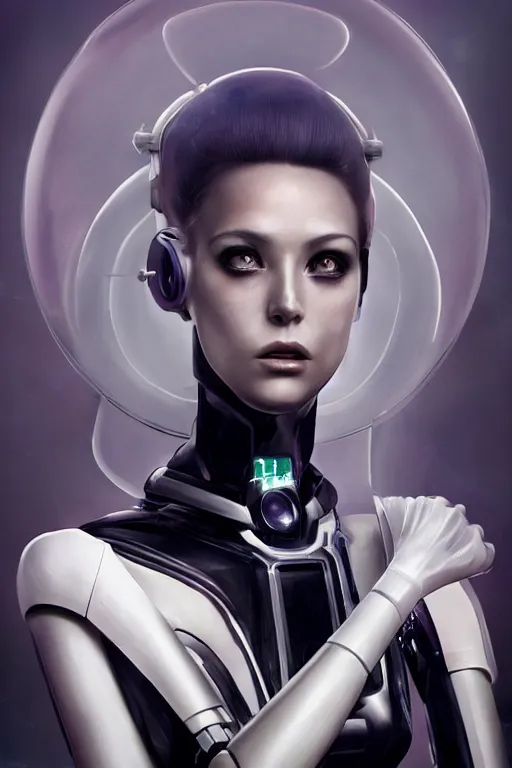 Prompt: a beautiful image of a futuristic female android with a mechanical mecha body and a beautiful female human face, body mostly black metal with internal lights glowing inside, realistic proportions by Irakli Nadar, tom bagshaw, Charlie Bowater with details by Jason Felix, furio tedeschi, face by ilya kuvshinov, artgerm, cinematic backlit lighting, detailed, intricate, beauty retouch, elite, photo realistic, octane render, hyper real, ultra detailed, trending on artstation pinterest and deviantart