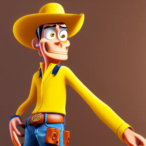 Prompt: Lucky Luke, depicted as a Pixar character, high quality CG render, 4K