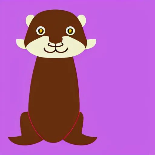 Image similar to an otter in dress, avatar image, digital art, minimalism