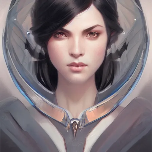 Prompt: gallent blackhaired girl portrait, sci-fi face, elegant, highly detailed, digital painting, artstation, concept art, smooth, sharp focus, illustration, art by artgerm and greg rutkowski and alphonse mucha