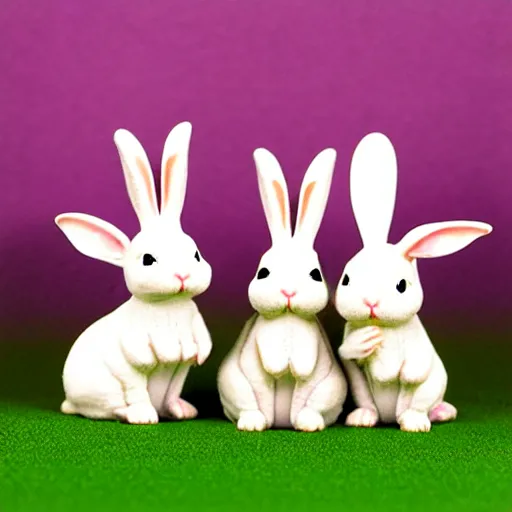 Image similar to rabbits sylvanian family diorama, ambient lighting, product photo studio lighting