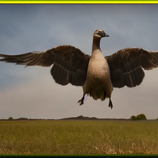 Image similar to mega goose, enormous, cinematic shot