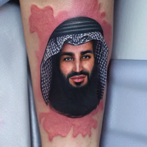 Image similar to a tattoo of a mohammed bin salman