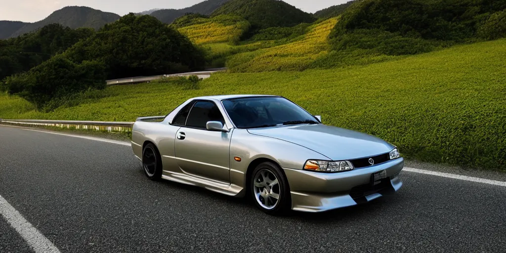 Image similar to Beautiful Photograph of a Nissan Silvia on a road in Japanese countryside, Night