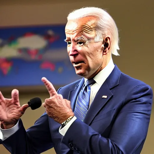 Image similar to joe biden as the pogchamp emote, pogchamp, photo