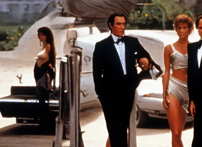 Prompt: scene from the 1 9 8 9 james bond film licence to kill